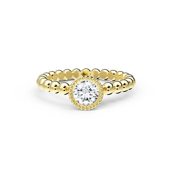 Solitaire Perle — Or jaune et diamant