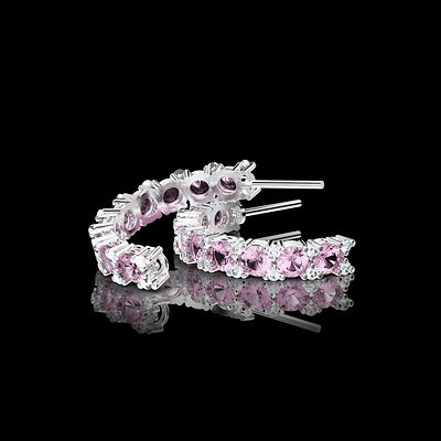 Boucles d'oreilles, diamants sertis griffes — modélisation 3D, Guillaume Grillo